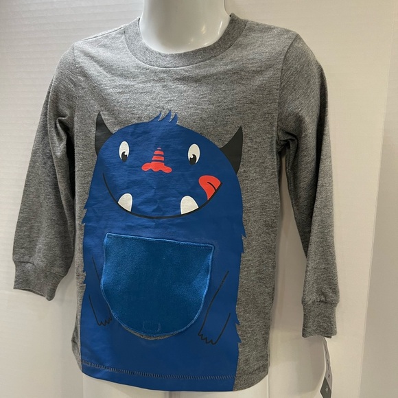 Kids Gray Monster Graphic Shirt - Picture 2 of 5